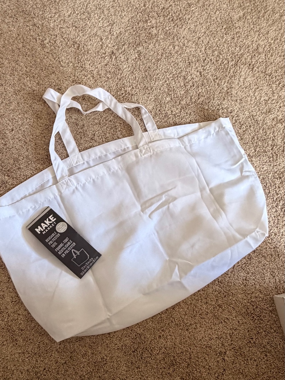 Makers Market White Reusable Polyester Tote